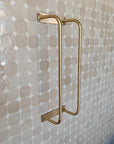 Unlacquered Brass Wall Mount Towel Holder - Two Vertical Rods