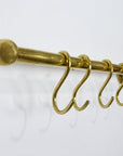 Brass Pot Rail With Hooks, Unlacquered Brass Kitchen Pot Rack, Pot Hangers