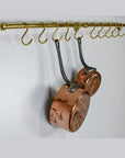 Brass Pot Rail With Hooks, Unlacquered Brass Kitchen Pot Rack, Pot Hangers