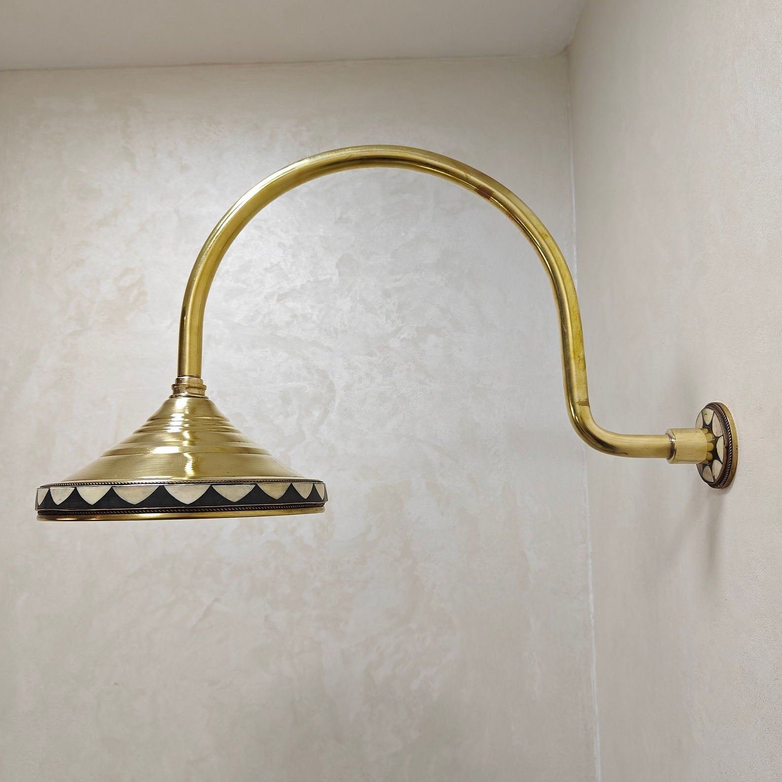 Unlacquered Brass ShowerHead, HandHeld Sprayer and Tub Faucet Set