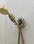 Unlacquered Brass ShowerHead, HandHeld Sprayer and Tub Faucet Set