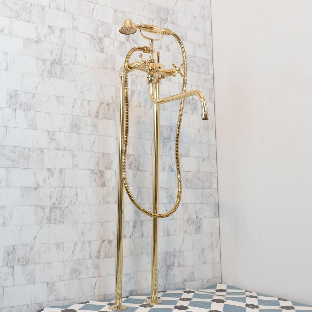 Unlacquered Brass handcrafted Downward Tub Filler