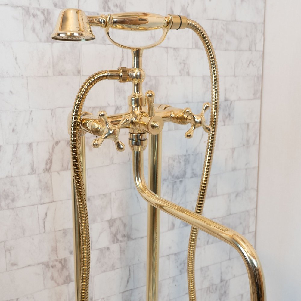 Unlacquered Brass handcrafted Downward Tub Filler