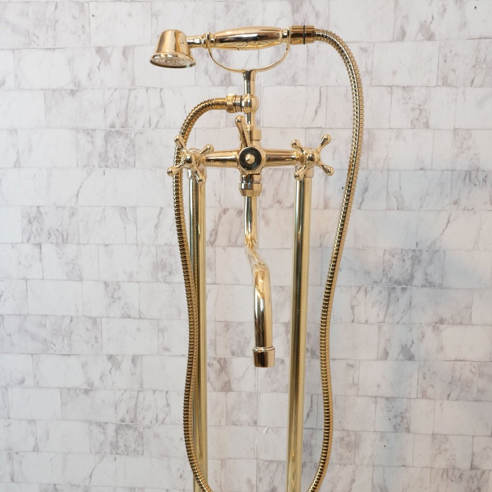 Unlacquered Brass handcrafted Downward Tub Filler