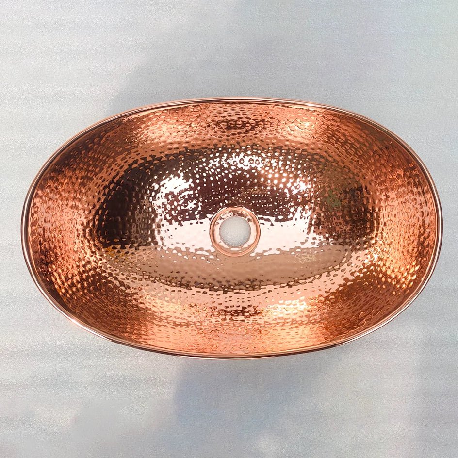 Copper Handfracted Vessel Bathroom Sink