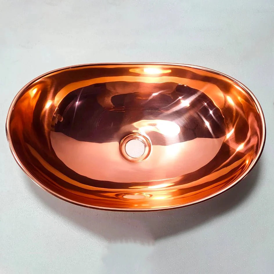 Copper Handfracted Vessel Bathroom Sink