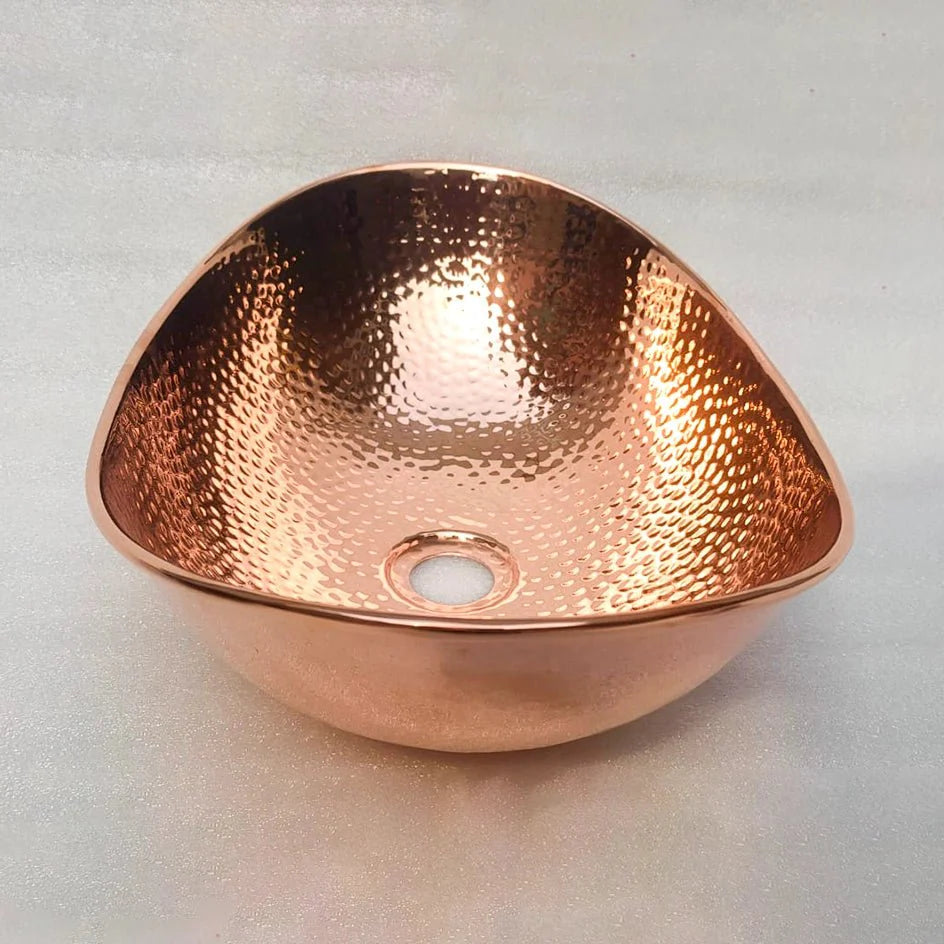 Copper Handfracted Vessel Bathroom Sink