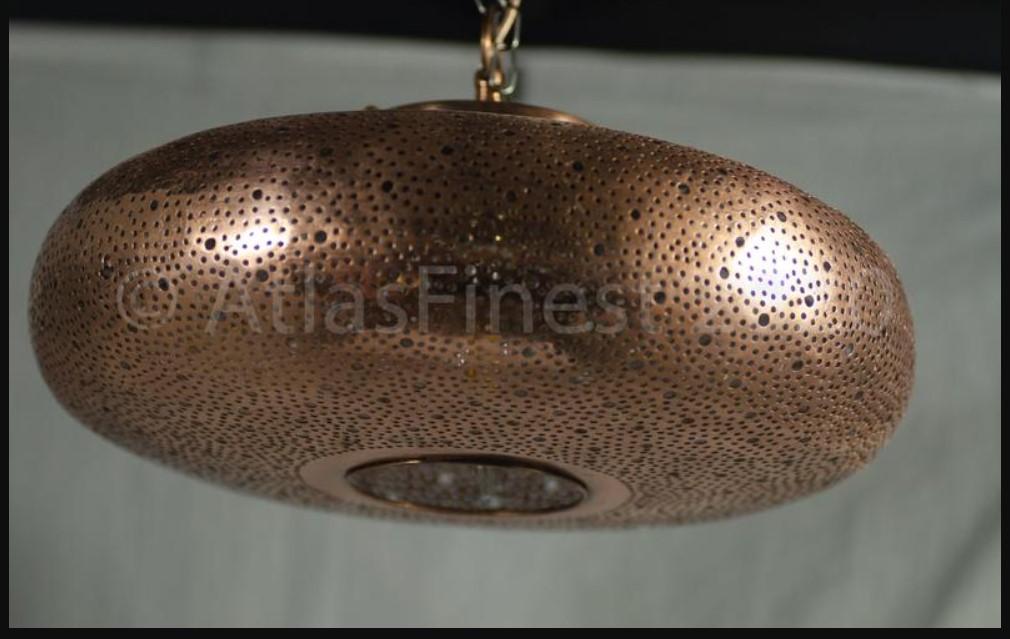 Copper Hanging Pendant Light Morocco Shade Ceiling Lantern