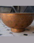 Copper Vessel Sink Basin Solid Bathroom Vessel Vanity, Counter Top Sink Bowl, Light Hammered