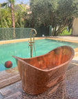 Unlacquered Copper Bathtub , High-Quality 16 gauge copper bathtub for luxurious bathroom