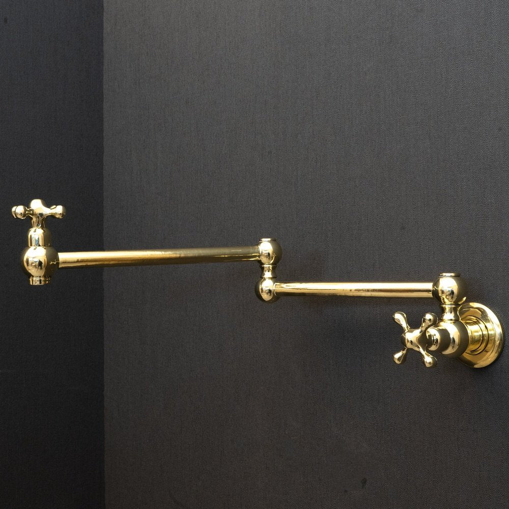 Unlacquered Brass Cross Pot Filler