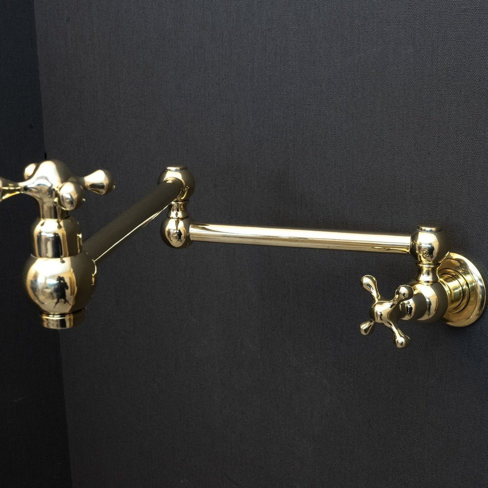 Unlacquered Brass Cross Pot Filler