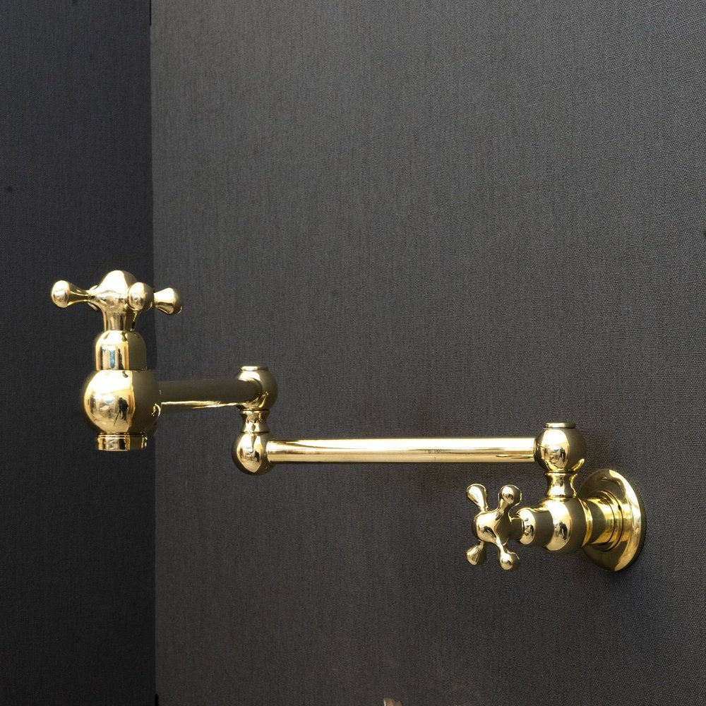 Unlacquered Brass Cross Pot Filler