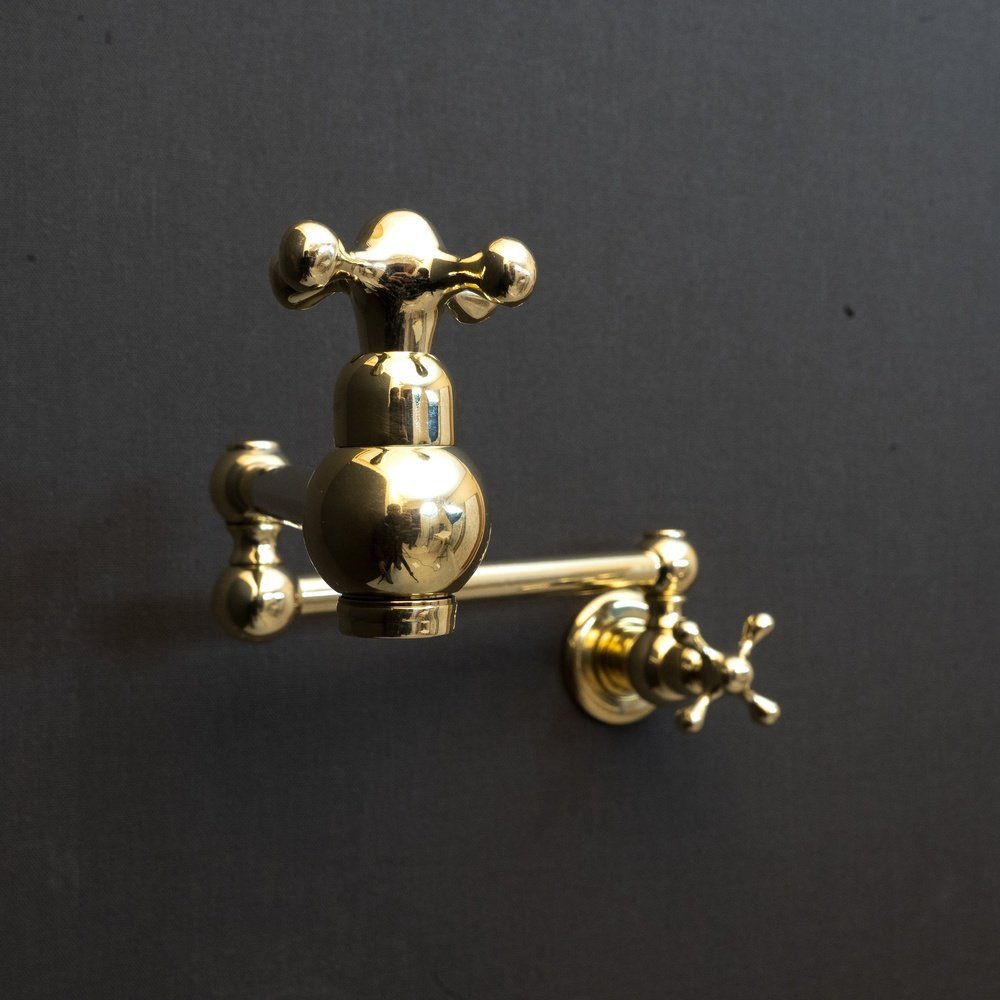 Unlacquered Brass Cross Pot Filler