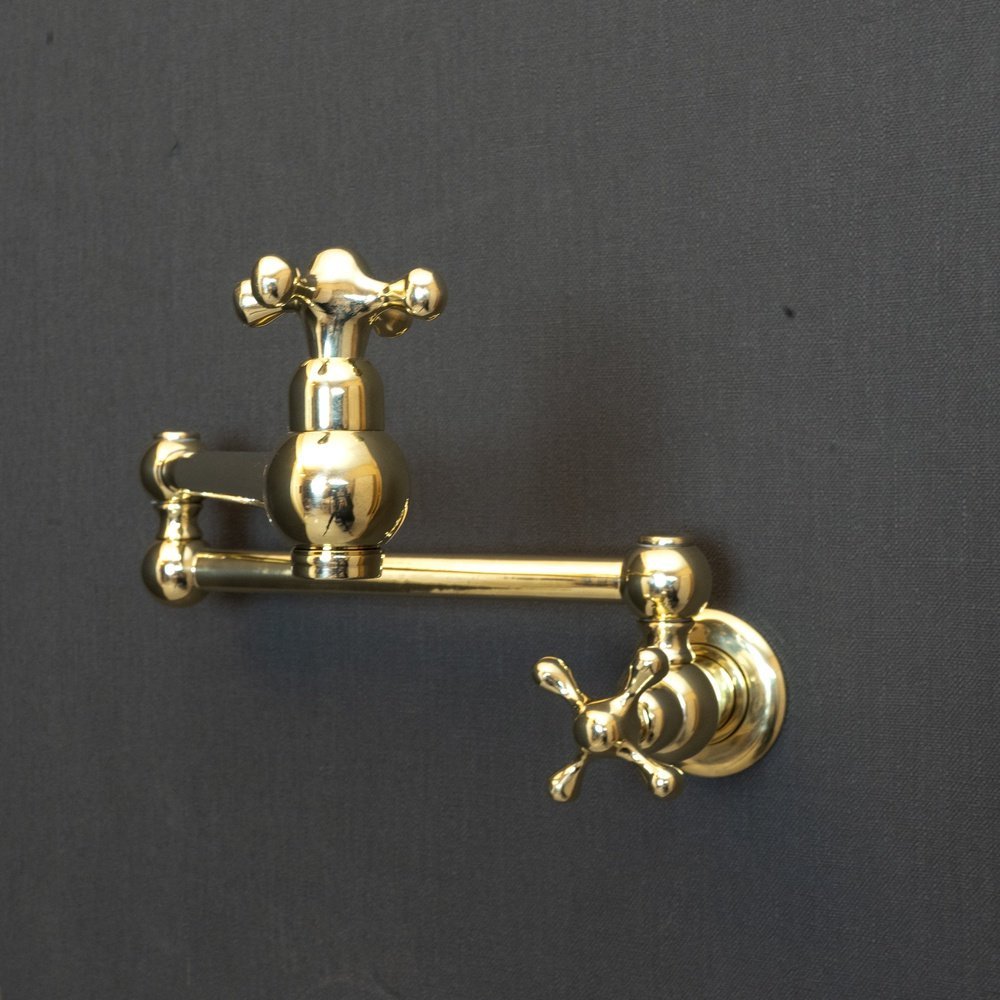 Unlacquered Brass Cross Pot Filler