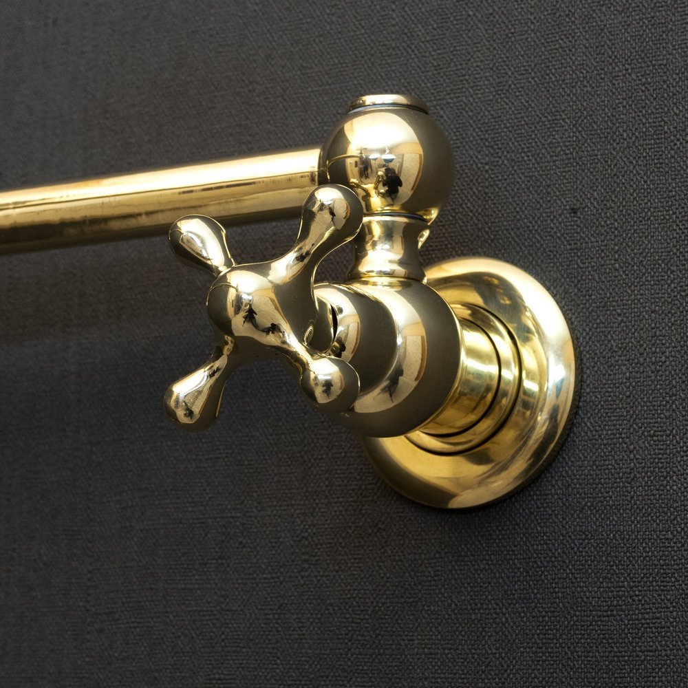 Unlacquered Brass Cross Pot Filler