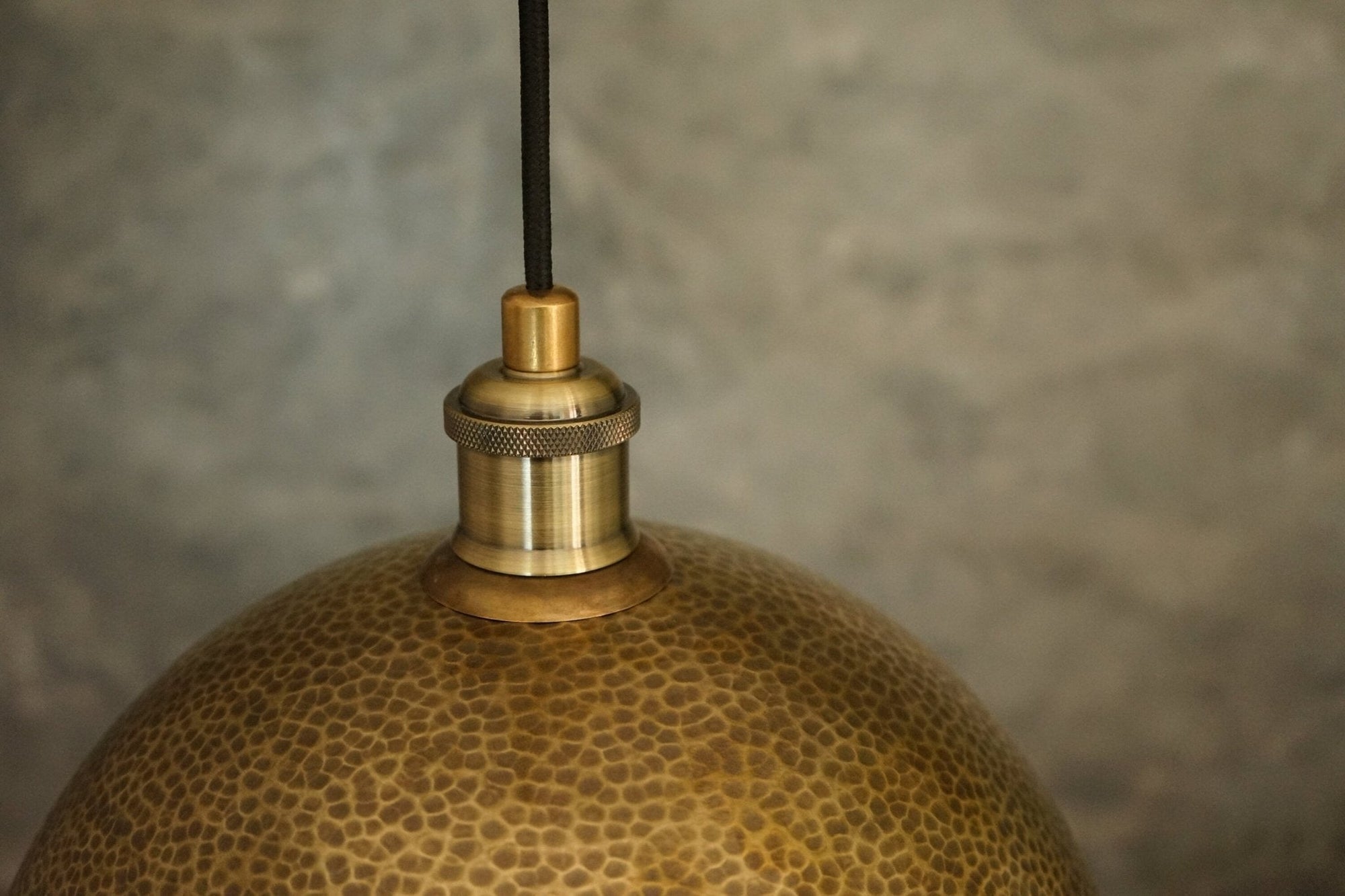 Hammered Brass Ball Pendant Light, Dome Ceiling Light