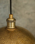 Hammered Brass Ball Pendant Light, Dome Ceiling Light