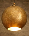 Hammered Brass Ball Pendant Light, Dome Ceiling Light