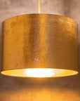 Hammered Brass Cylinder Pendant Light, Unlacquered Brass Pendant Light