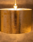 Hammered Brass Cylinder Pendant Light, Unlacquered Brass Pendant Light