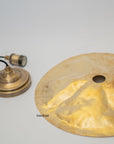 Hammered Brass Flat Disc Pendant Light, Brass Plate Lampshade, Flat Circle Shade