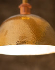 Hammered Brass Pendant Light, Unlacquered Brass Dome Lampshade, Kitchen Island Light