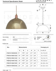 Hammered Brass Pendant Light, Unlacquered Brass Dome Lampshade, Kitchen Island Light