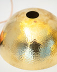 Hammered Brass Pendant Light, Unlacquered Brass Dome Lampshade, Kitchen Island Light