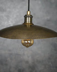 Hammered Bronze Finish Bowl Plate Pendant Light, Solid Brass Ceiling Light