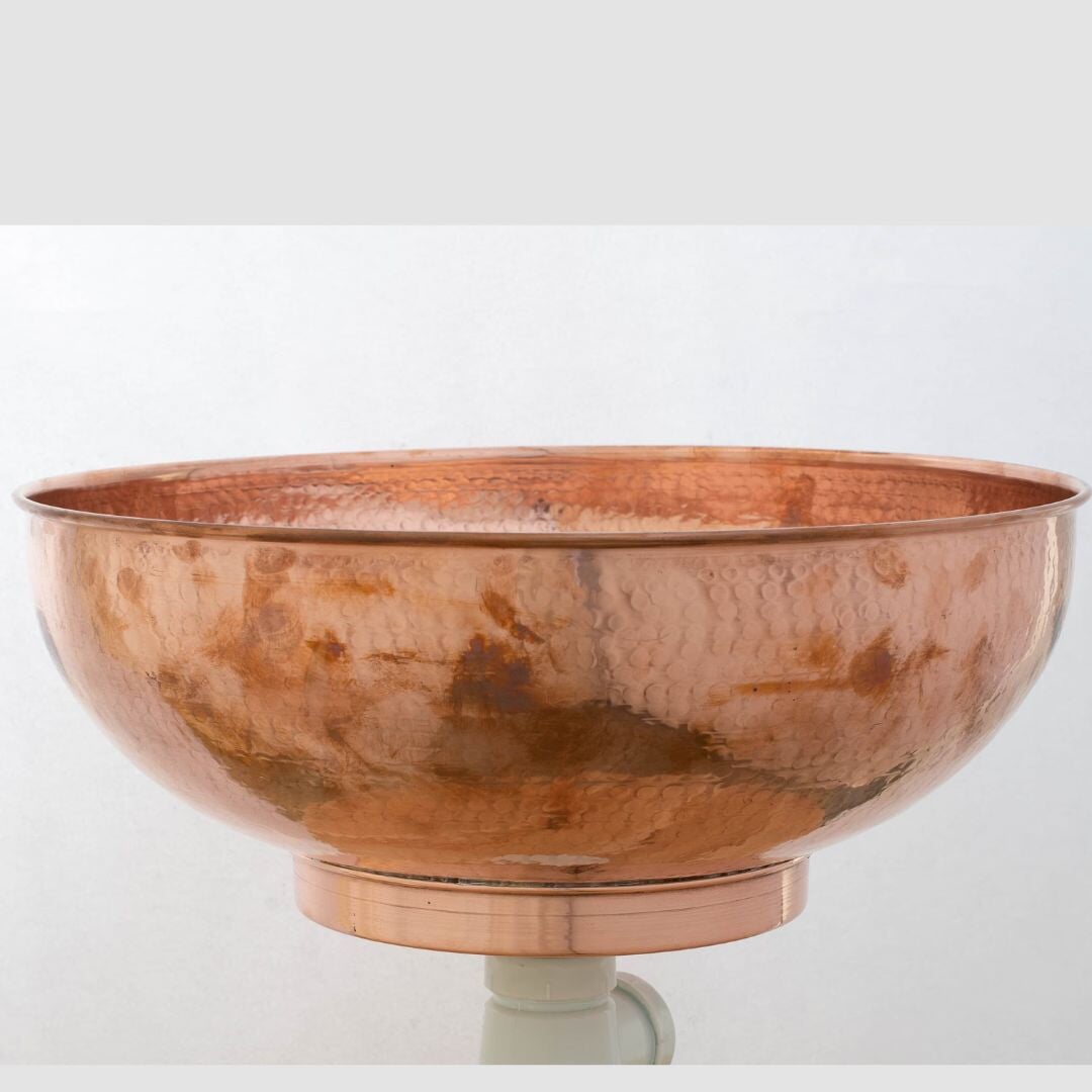 Hammered Copper Sink, Rustic Round Sink Bowl, Bathroom Copper Vessel Sink