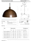 Hammered Pendant Light, Antique Brass Dome Ceiling Light, Kitchen Island Hanging Light Fixture