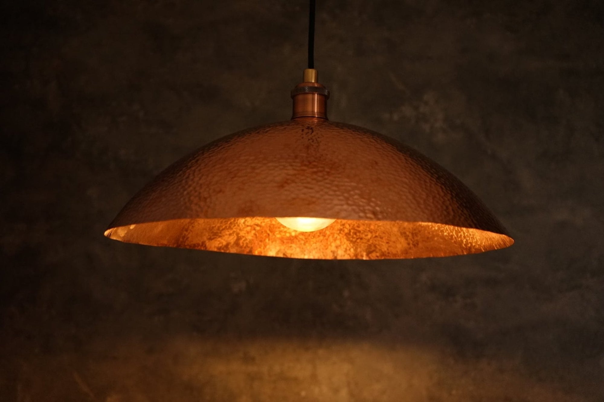 Hammered Solid Copper Dome Pendant Light, Ceiling Light