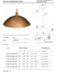 Hammered Solid Copper Dome Pendant Light, Ceiling Light