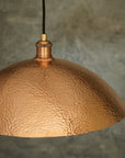 Hammered Solid Copper Dome Pendant Light, Ceiling Light