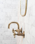 Hammered Wall Mount Oil Rubbed Brass Bath Faucet