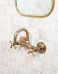 Hammered Wall Mount Oil Rubbed Brass Bath Faucet