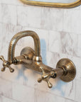 Hammered Wall Mount Oil Rubbed Brass Bath Faucet