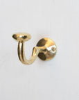 Handcrafted Unlacquered Brass Hooks For Wall