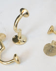 Handcrafted Unlacquered Brass Hooks For Wall