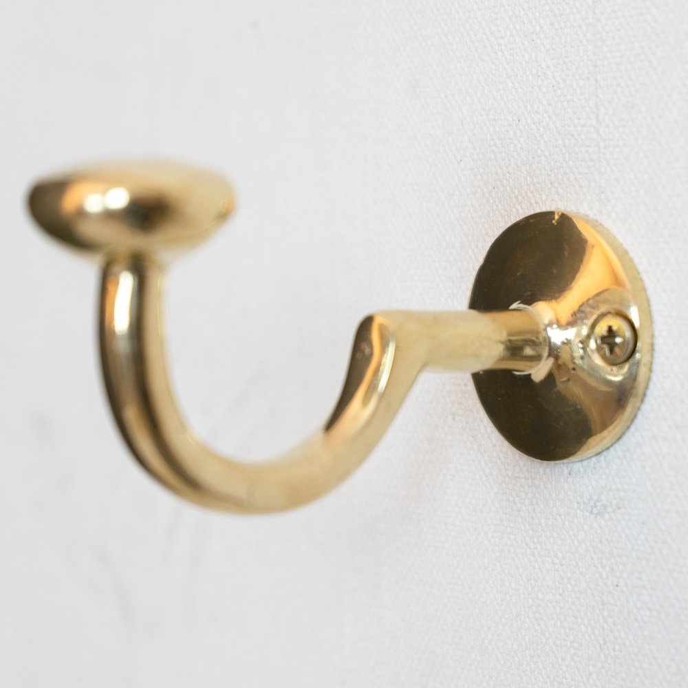 Handcrafted Unlacquered Brass Hooks For Wall