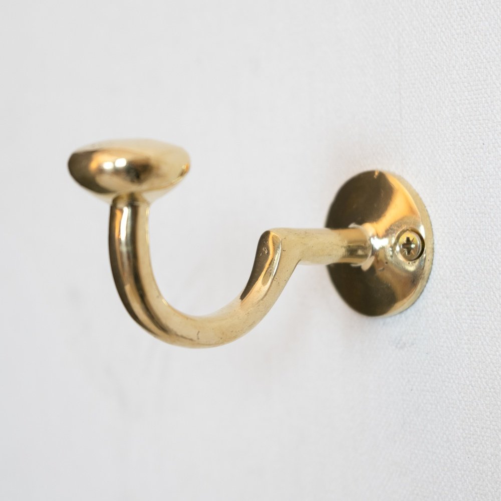 Handcrafted Unlacquered Brass Hooks For Wall