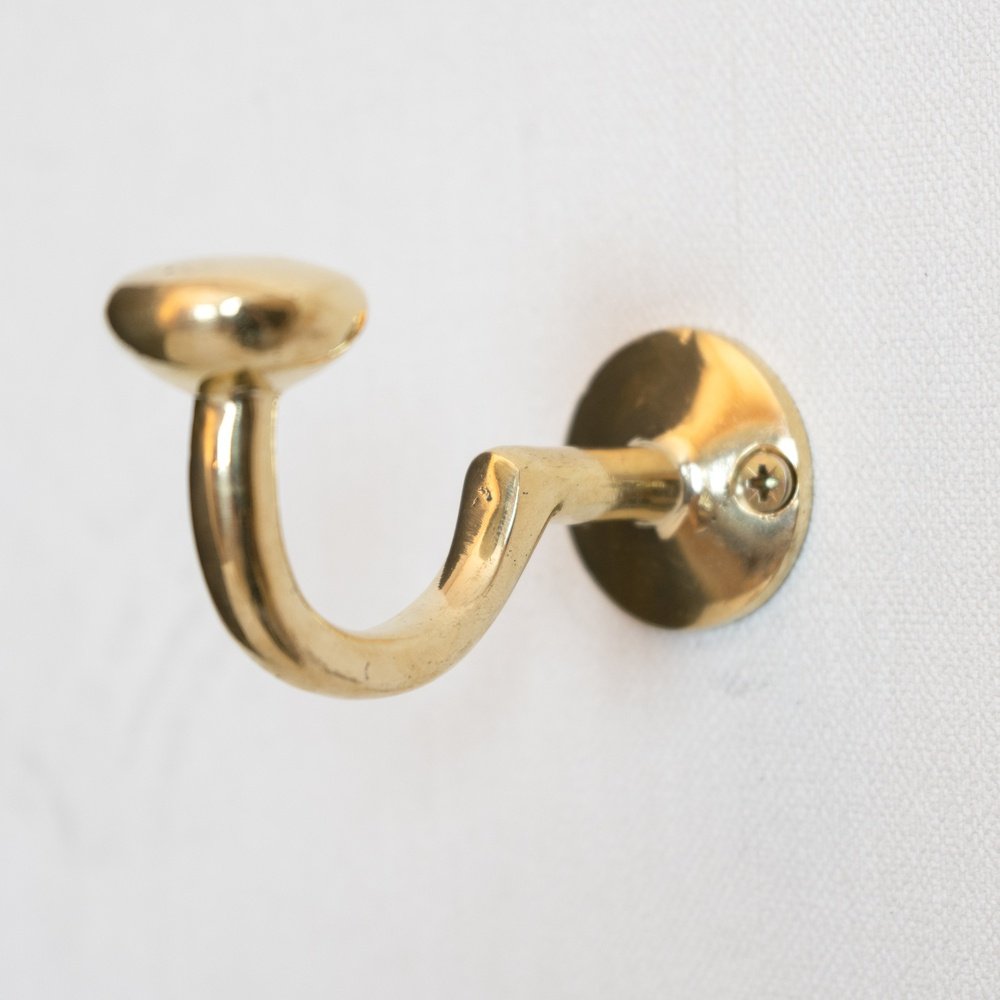 Handcrafted Unlacquered Brass Hooks For Wall