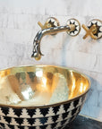 Handcrafted Wood & Brass Wall Mounted faucet