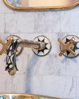 Handcrafted Wood & Brass Wall Mounted faucet