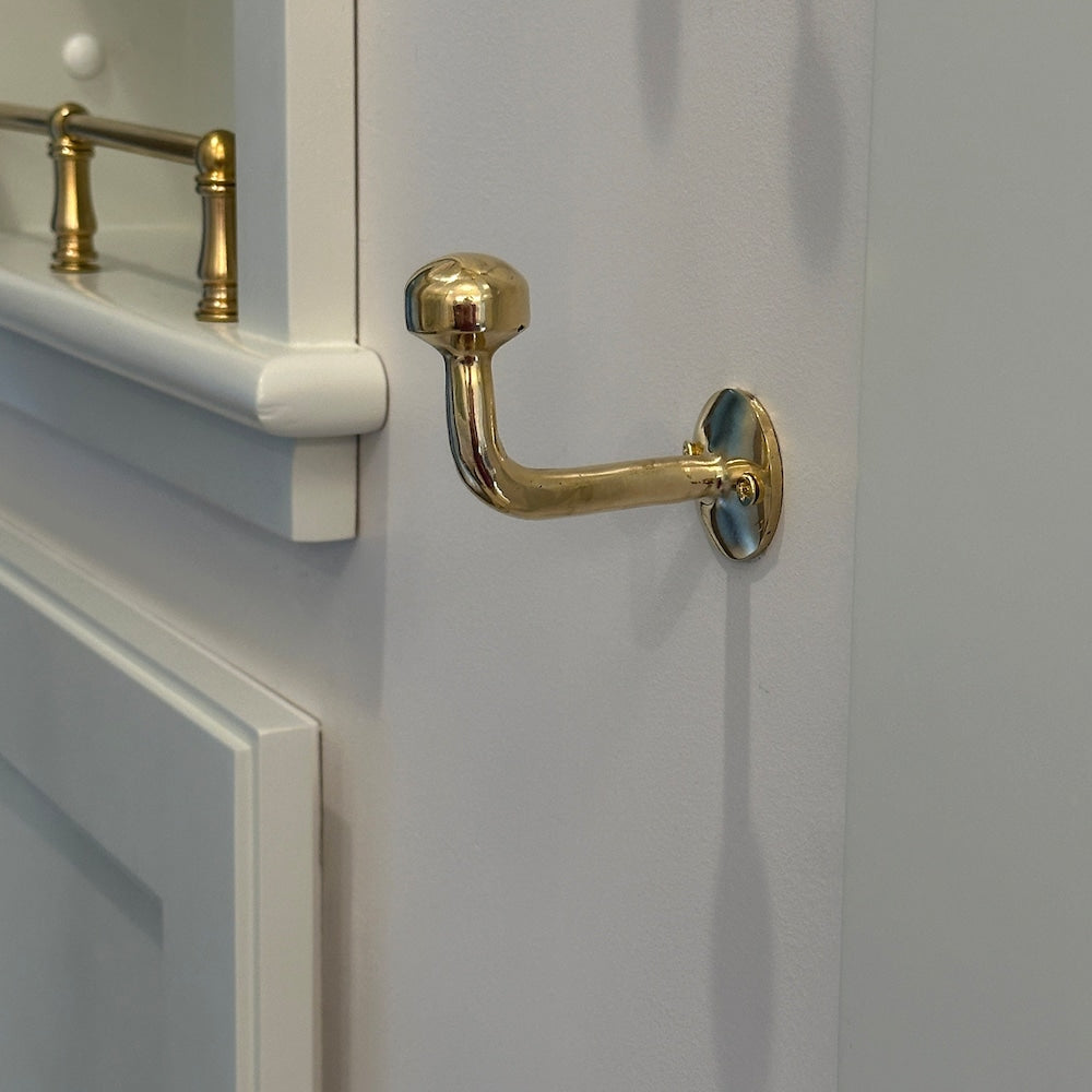 Set of 3 Unlacquered Brass Hooks