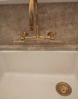 Unlacquered Brass Wall Mount Kitchen Faucet