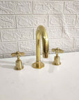 Unlacquered Brass Bathroom Faucet - Butterfly Handles