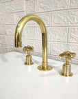 Unlacquered Brass Bathroom Faucet - Butterfly Handles