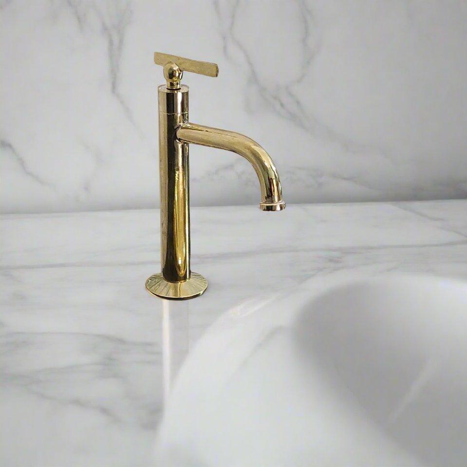 Unlacquered Brass Vessel Sink Faucet